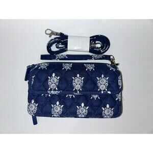 VERA BRADLEY All In One Crossbody Wristlet Phone Bag/Wallet Quilted Sea Turtle